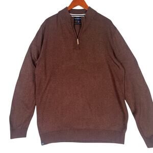 Mizzen Main Cassidy Quarter Zip Sweater Mens XL Chocolate Brown Quiet Luxury